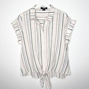 SANCTUARY Borrego Pink Striped Blouse